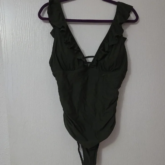 Cupshe Olive Ruffled One-Piece Swimsuit - Picture 1 of 2